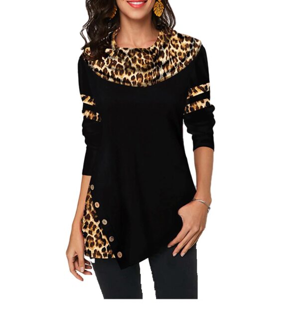 black tunic with leopard print