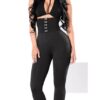 Buttons Front Stretchy High Waist Ankle Length Solid CoWomen Fitness Leggings