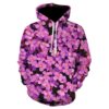 Women Pullover Hoodie with 3D Printed Small Trailing Bell Flowers