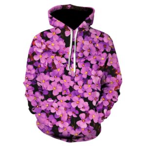 Women Pullover Hoodie with 3D Printed Small Trailing Bell Flowers