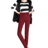 Plus Size High Waist Stretchy Warm Velvet Winter Thick Women wine red Leggings with pockets