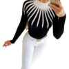 Long Sleeve Fashionable Women's Black Knitted Turtleneck Pullover