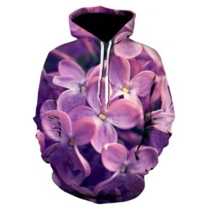 Women Pullover Hoodie with 3D Printed Trailing Bell Flowers