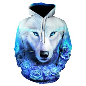 3D Wolf Print Hoodie