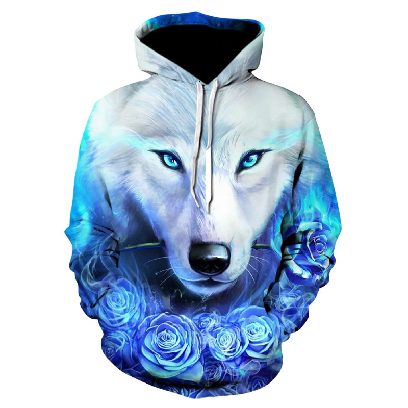 3D Wolf Print Hoodie - Visible Variety