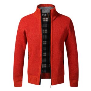 Men’s Full Zip Slim Fit Thick Wool Cardigan Sweater