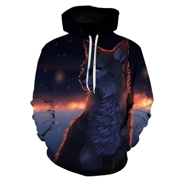 3D Printed Women Fleece Hoodie with Wild Cat - Visible Variety