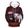 men fleece hoodie 2 french bulldogs