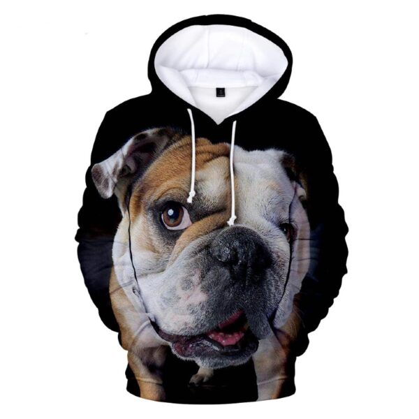 men fleece hoodie french bulldog print