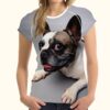 Women Short Sleeve 3D Printed T Shirt Boston Terrier