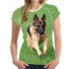 Women Short Sleeve 3D Printed T Shirt German Shepherd Dog