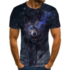 Wolf 3D Print Men T Shirt