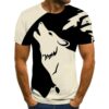 White Wolf 3D Print Men T Shirt
