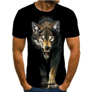 Hungry Wolf 3D Print Men T Shirt