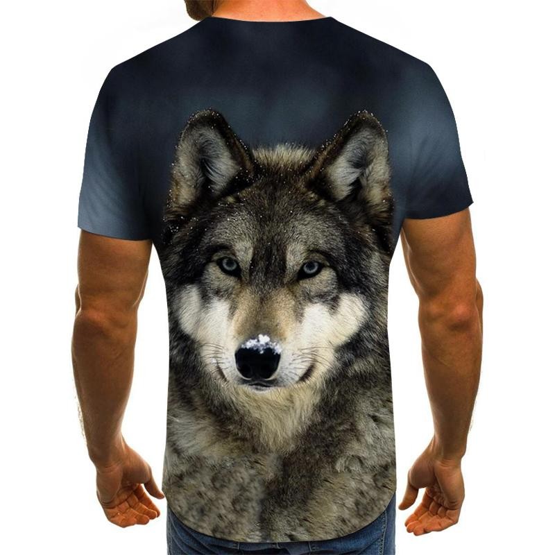 Wolf Head Print 3d Men T Shirt Visible Variety