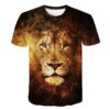 Lion Head Print 3D Men T Shirt