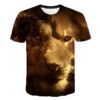 3D Lion Head Print Men Short Sleeve T Shirt