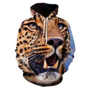 Tiger Head 3D Printed Men Fleece Hoodie