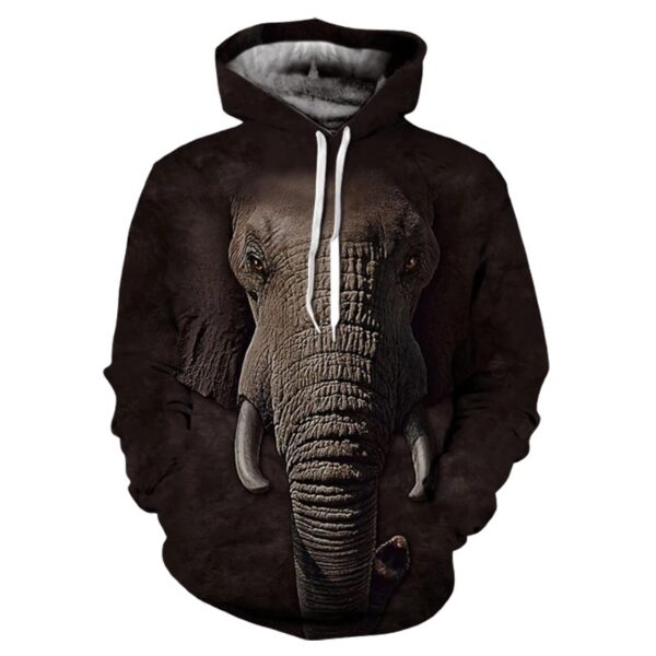 Elephant 3D Printed Men Fleece Hoodie