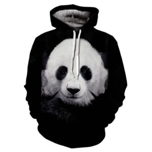 Men Fleece Hoodie with Panda 3D Print