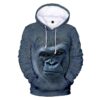 Men Fleece Chimp Face Hoodie 3D Printed