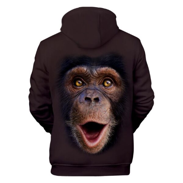 Happy Chimp Face Men Fleece Hoodie 3D Printed - Visible Variety