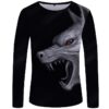 Angry Wolf Print Men Sweatshirt Long Sleeve