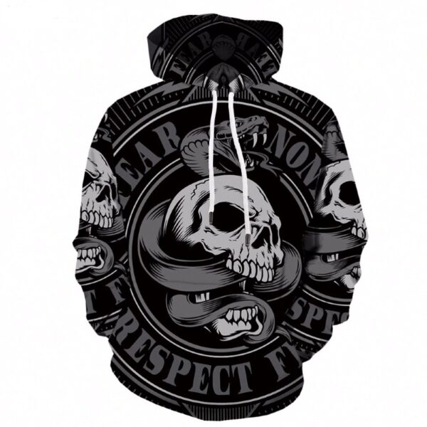 Men Hoodie Skull Print