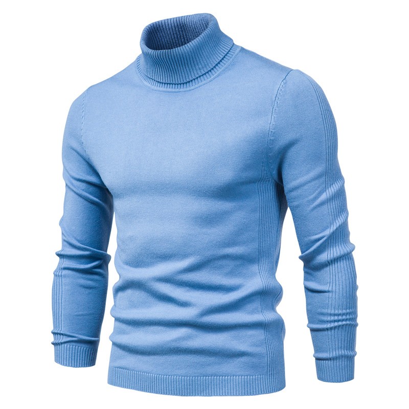 Turtleneck Sweater Thick Quality Solid Color Men's Pullover - Visible ...