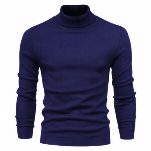 Turtleneck Sweater Thick Quality Solid Color Men’s Pullover