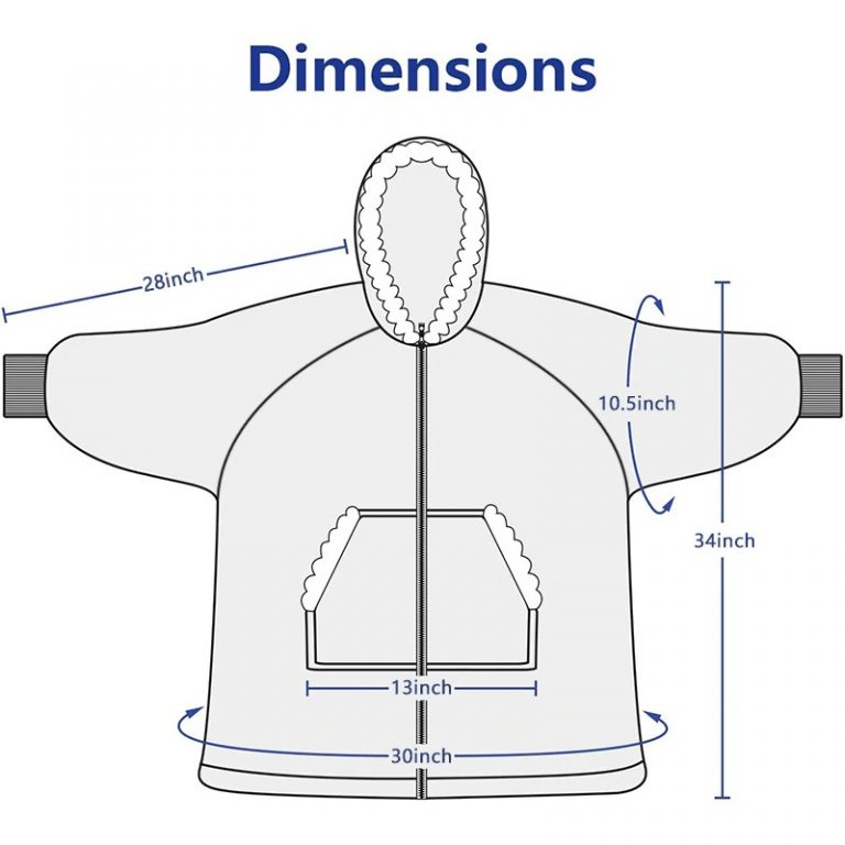 Blanket Hoodie with Front Zipper and Sherpa Fleece Lining - Visible Variety