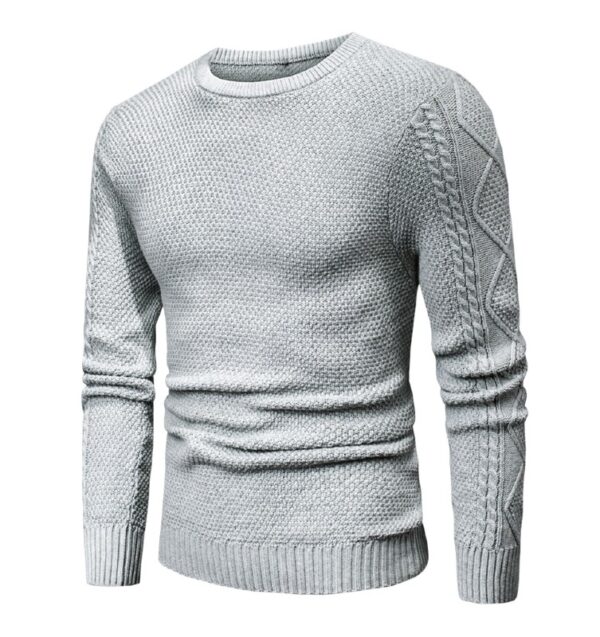 Cable Knit Sweater Cotton Pullover with Geometric Design - Visible Variety