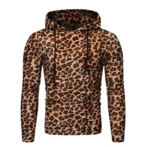 Leopard Print Hoodie Long Sleeve Pullover