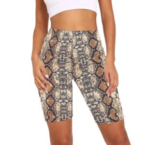 High Waist Snake Skin Print Hot Shorts for Women
