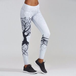 Women’s Athletic Leggings with Tree Print