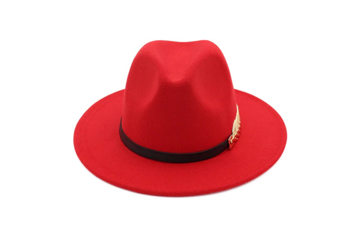 Wool Red Fedora Hat