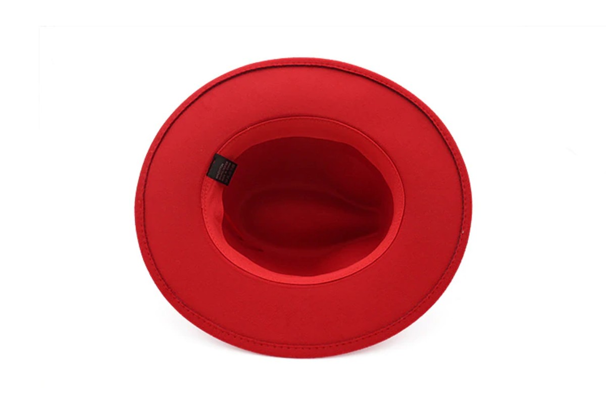 Large Brim Red Fedora Hat