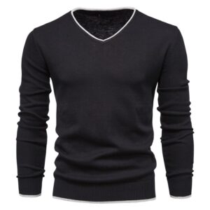 Men’s V-Neck Cotton Pullover Sweater
