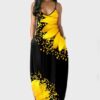 Maxi Dress with Yellow Sunflowers