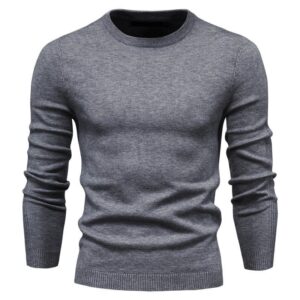 Men’s Solid Color Wool Pullover Sweater
