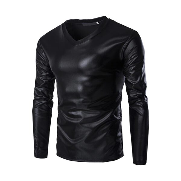 faux leather sweatshirt