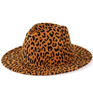 Women’s Fedora Hat with Leopard Pattern