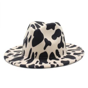 Women’s Fedora Hat with Cow Pattern