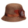 brown flower hat