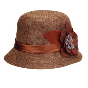 Women’s Vintage Flax Flower Straw Hat