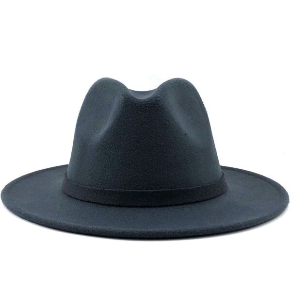 dark grey felt fedora hat