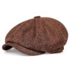 brown newsboy hat