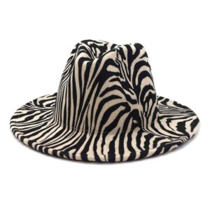 Women’s Fedora Hat with Zebra Pattern