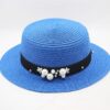 navy blue straw sun hat