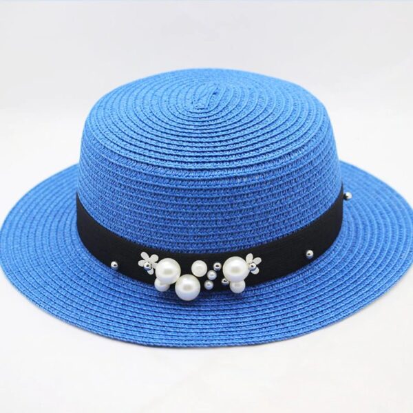 navy blue straw sun hat